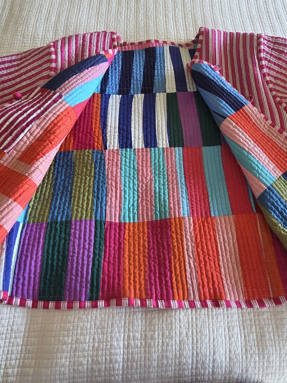 Multi-Color Reversible Patchwork Quilted Jacket - Picture 4 of 8